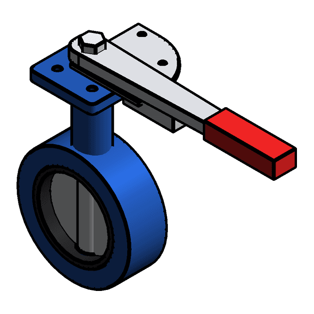 Butterfly valve, wafer, lever DN100 Revit family
