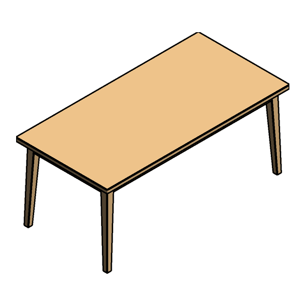 Dining table 1800 x 900 Revit family