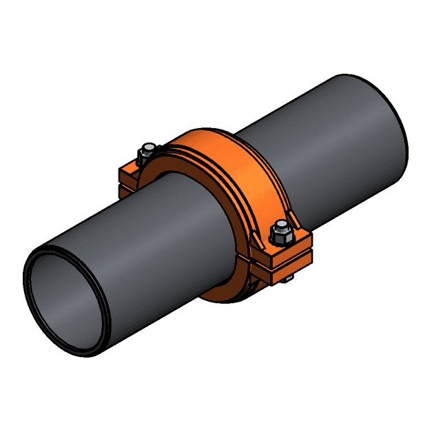 Grooved rigid coupling, 4 inch Revit family