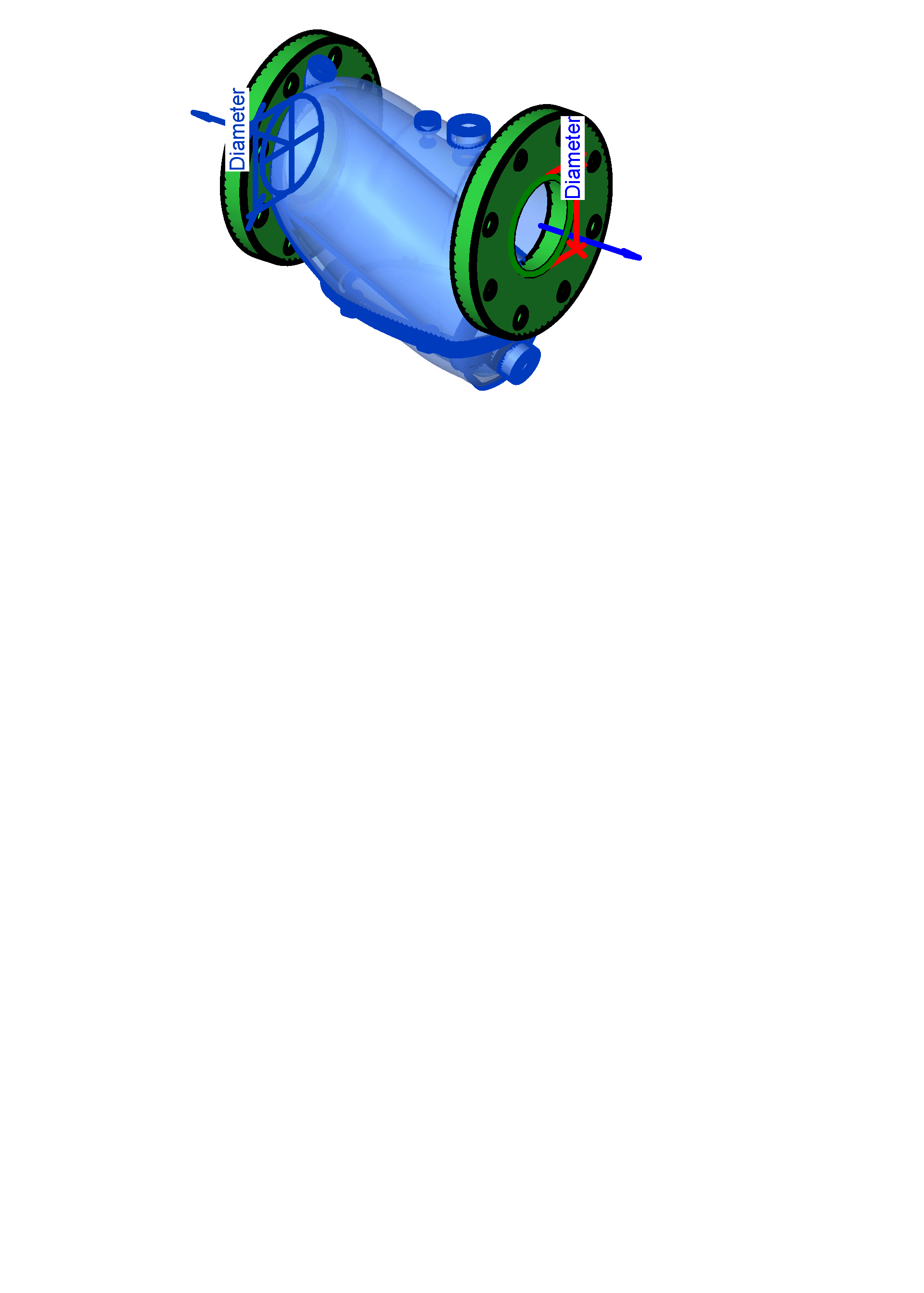 Parametric flanged strainer family created in Revit
